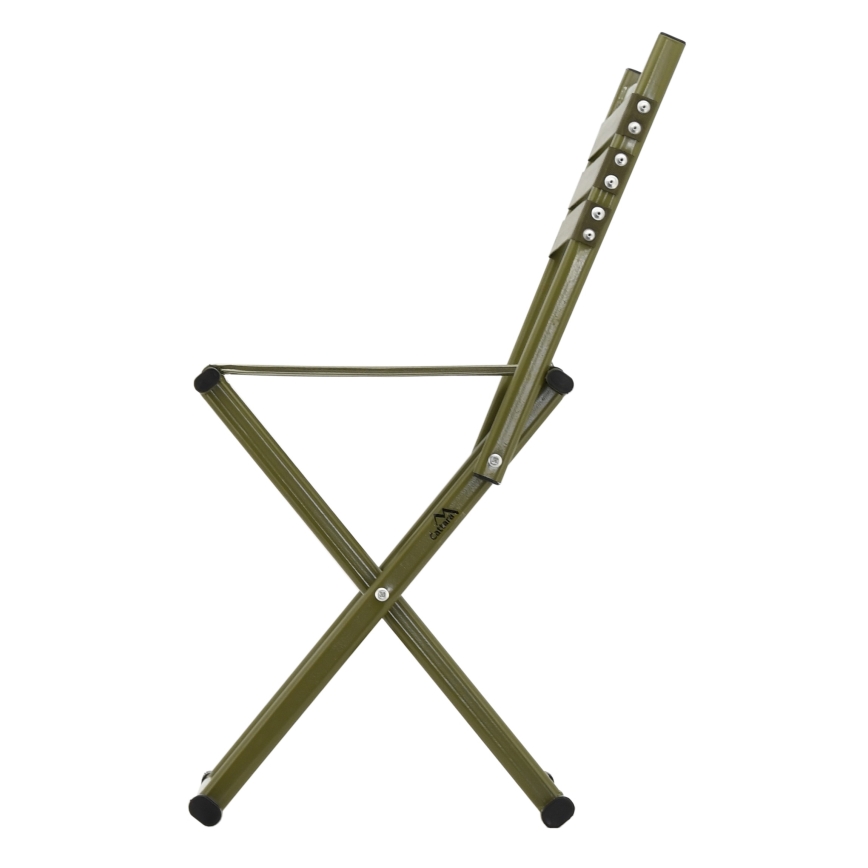 Hopfällbar campingstol med ryggstöd grön