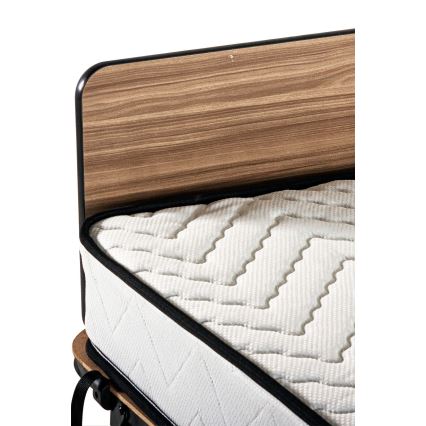 Hopfällbar enkelsäng i metall inklusive madrass HERON 80 x 190 cm, vit, maxvikt 120 kg