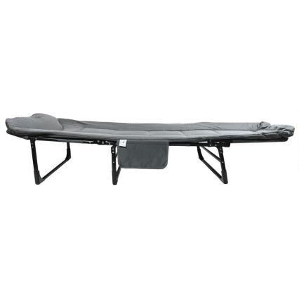 Hopfällbar justerbar camping-solsäng, grå