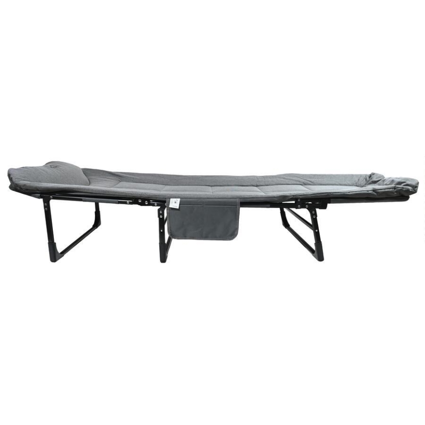 Hopfällbar justerbar camping-solsäng, grå
