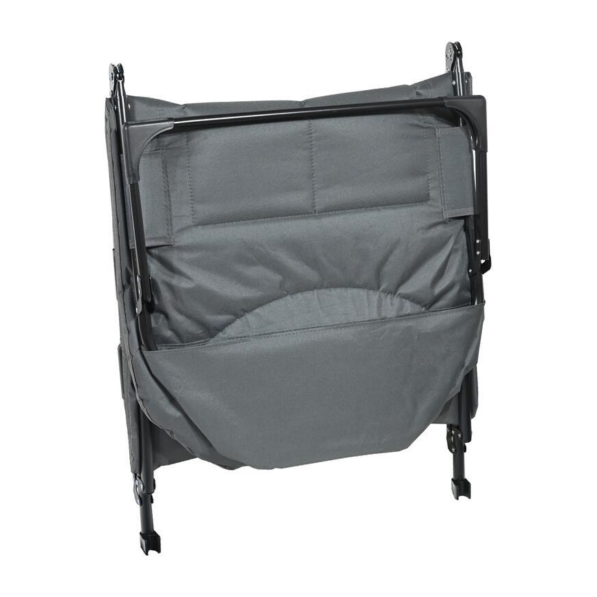 Hopfällbar justerbar camping-solsäng, grå