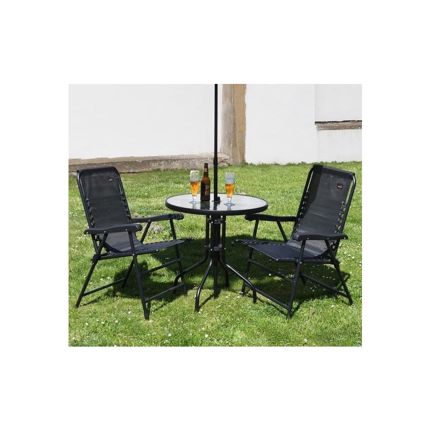 Hopfällbar trädgårdsstol svart
