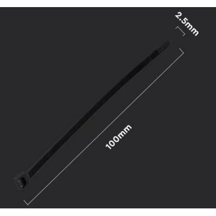 Hopfällbara plastband 2,5x100mm 100st svart