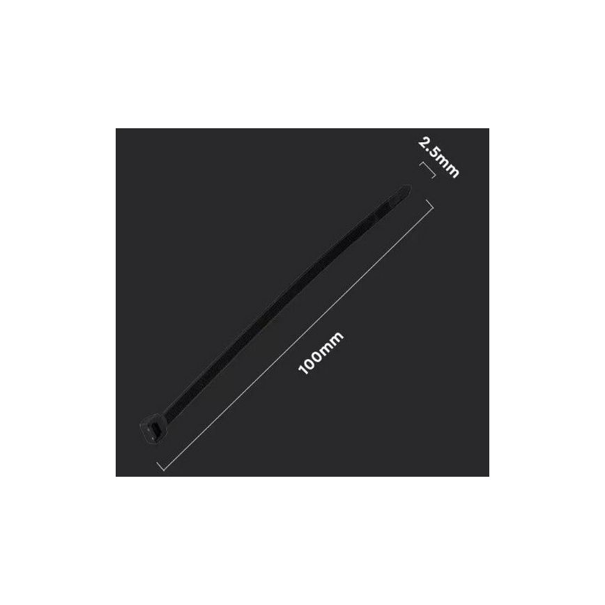 Hopfällbara plastband 2,5x100mm 100st svart