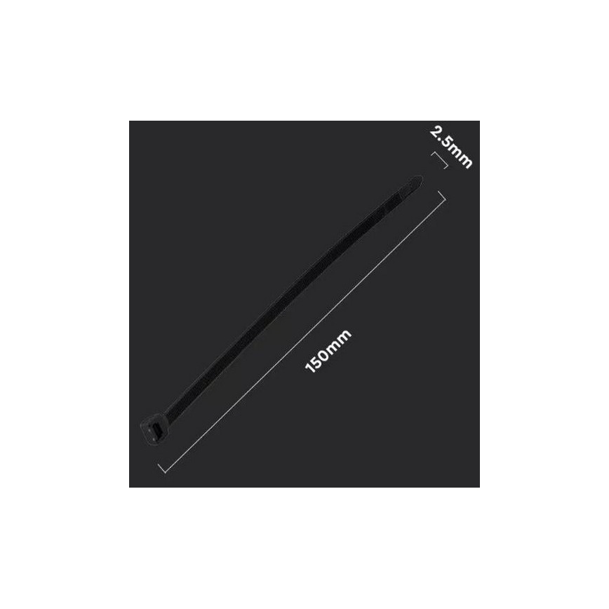 Hopfällbara plastband 2,5x150mm 100st svart