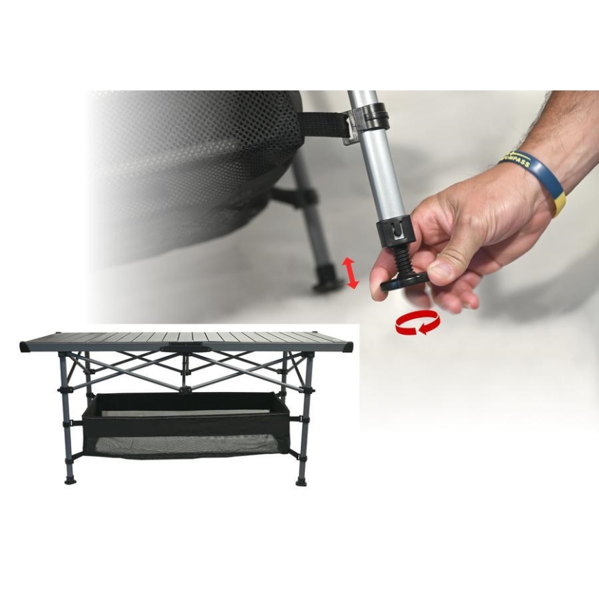 Hopfällbart campingbord 123x55cm antracit