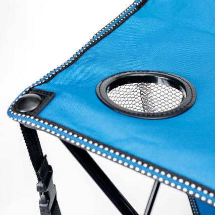 Hopfällbart campingbord + 2x stol blå