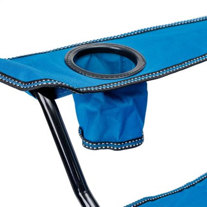 Hopfällbart campingbord + 2x stol blå