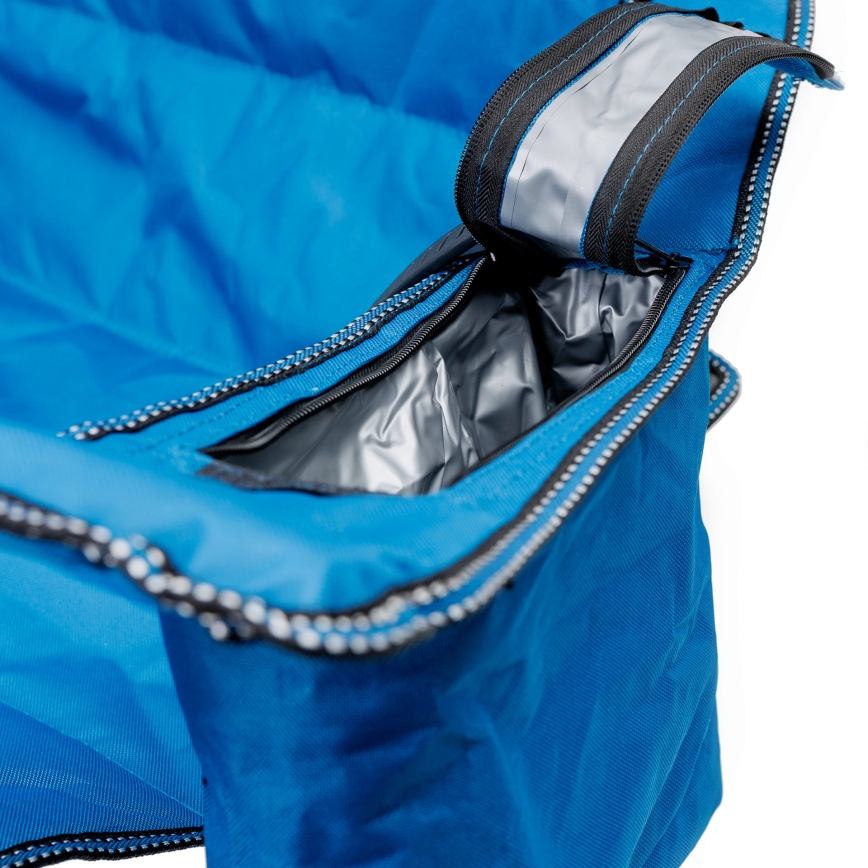 Hopfällbart campingbord + 2x stol blå