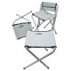 Hopfällbart campingbord + 4x stol vit/krom