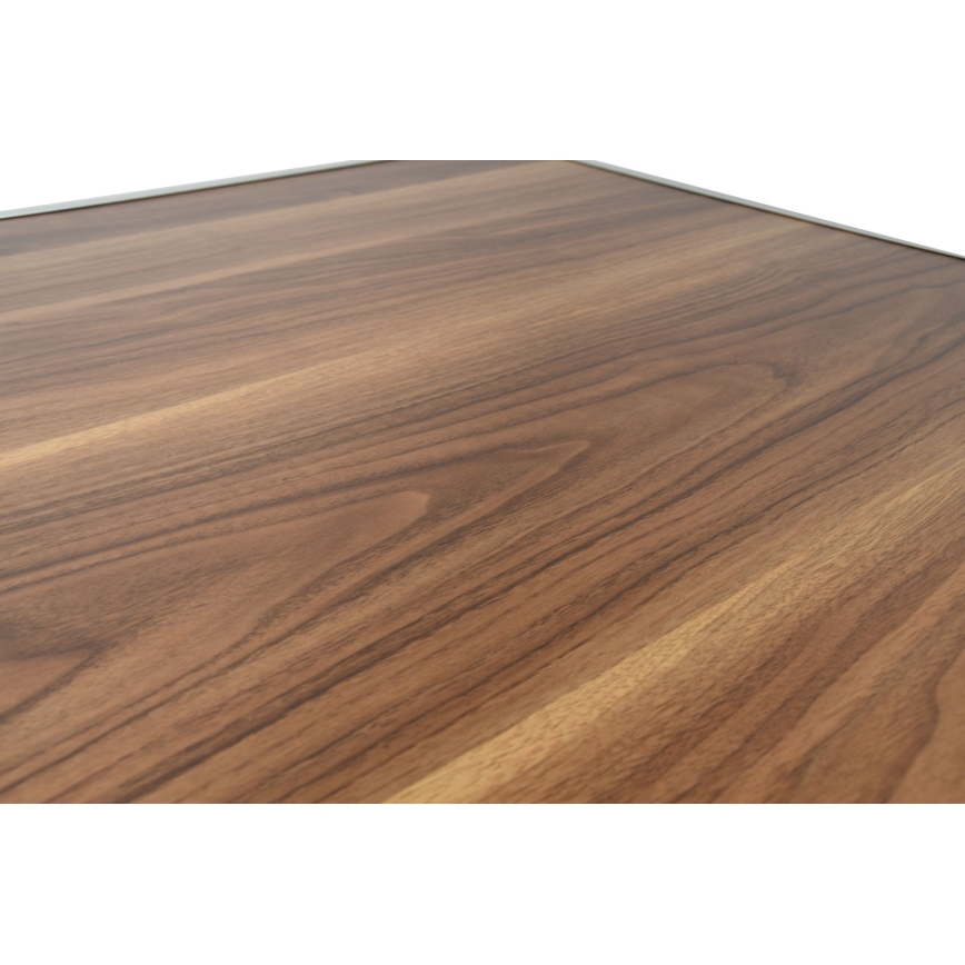 Hopfällbart campingbord brun/matt krom