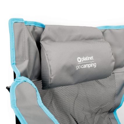 Hopfällbart campingbord + stol grå/blå