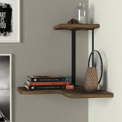 Hörn vägghylla AGORA 33,8x38,5 cm brun