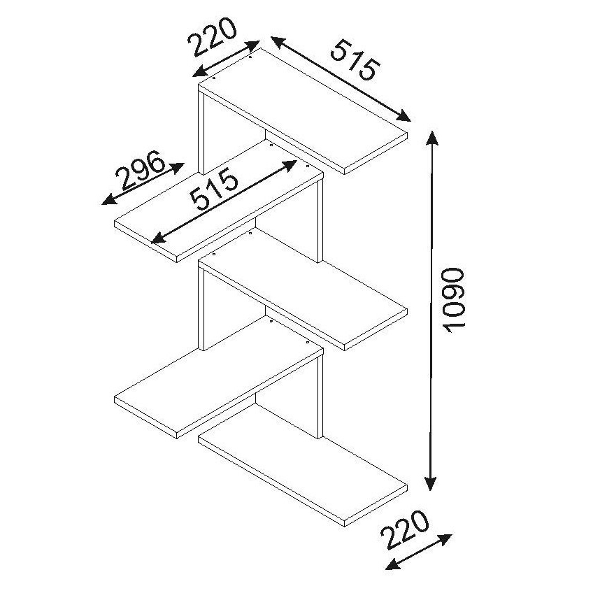 Hörn vägghylla CANIKO 109x51,5 cm brun