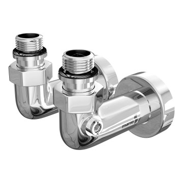 Hörnbollventil 2 st glänsande krom