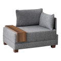 Hörnfåtölj TULA – grå, högerutförande