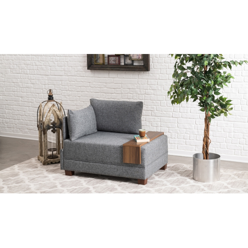 Hörnfåtölj TULA, grå, vänster