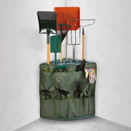 Hörnhållare för trädgårdsredskap 43x43x59 cm, grön