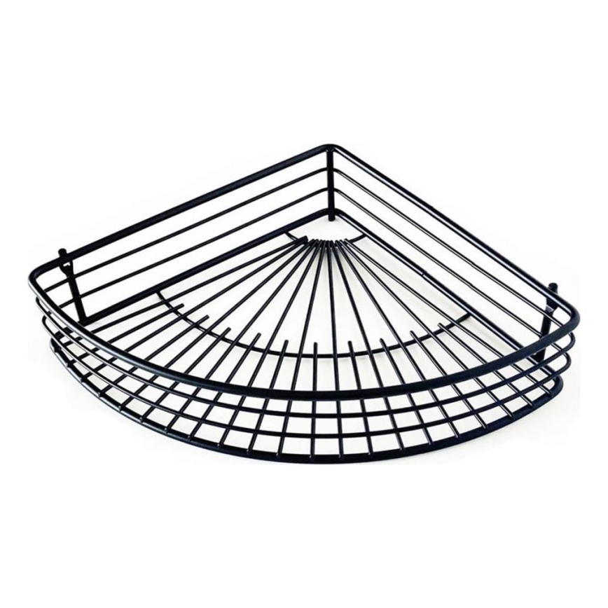 Hörnhylla för duschen 22,7x31,5 cm svart