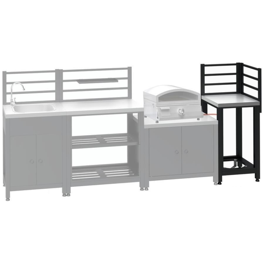 Hörnmodul för utomhusbruk 47x47x123 cm svart/rostfritt stål