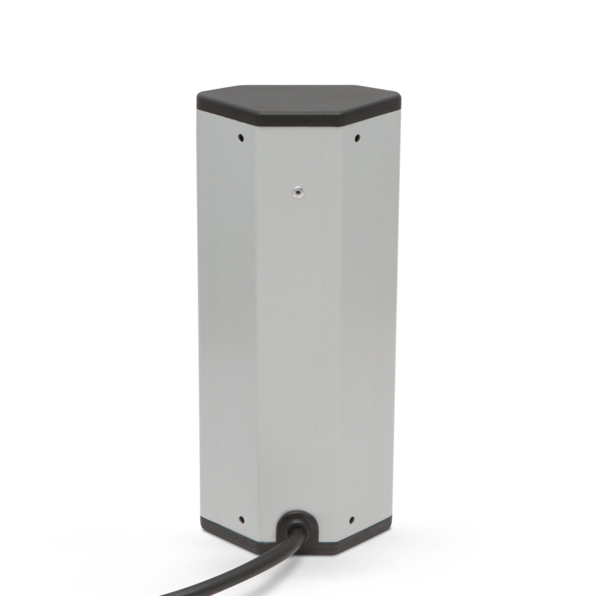 Hörnmonterad uttagskolonn 3x230V + 2xUSB-A svart/silver