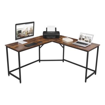Hörnskrivbord SOLEA brun/svart