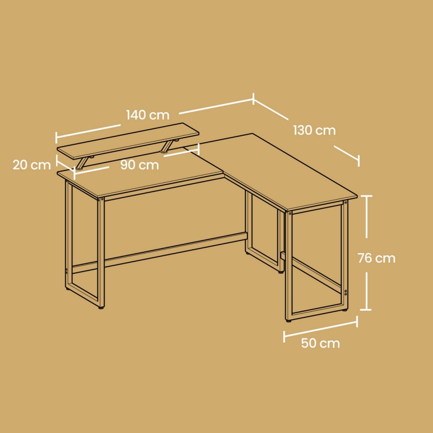 Hörnskrivbord SOLEA svart