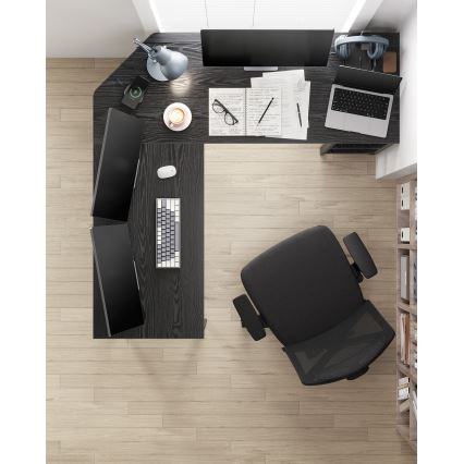 Hörnskrivbord SOLEA svart