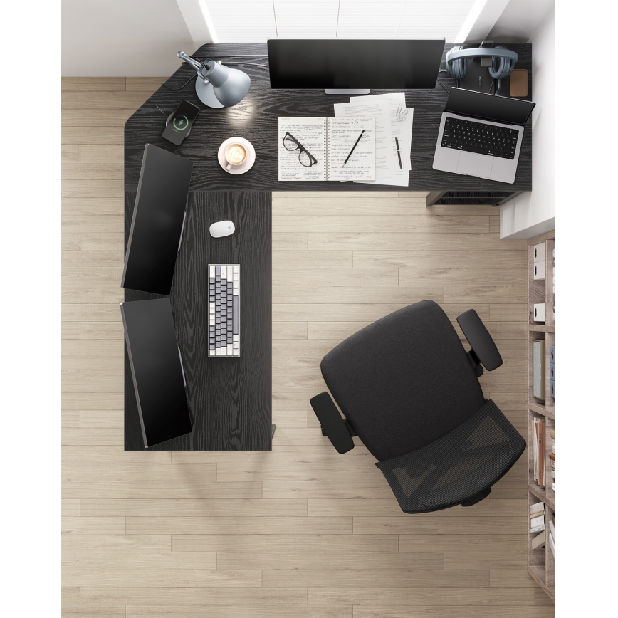 Hörnskrivbord SOLEA svart