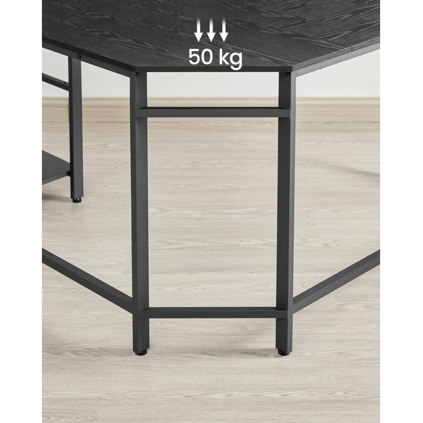 Hörnskrivbord SOLEA svart