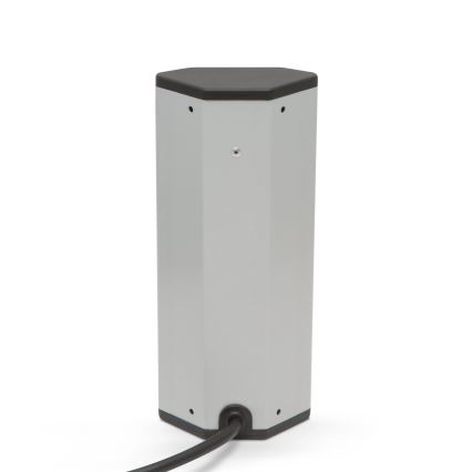 Hörnuttagsstolpe med 3 x 230 V‑uttag, svart/silver