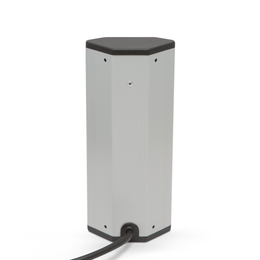 Hörnuttagsstolpe med 3 x 230 V‑uttag, svart/silver