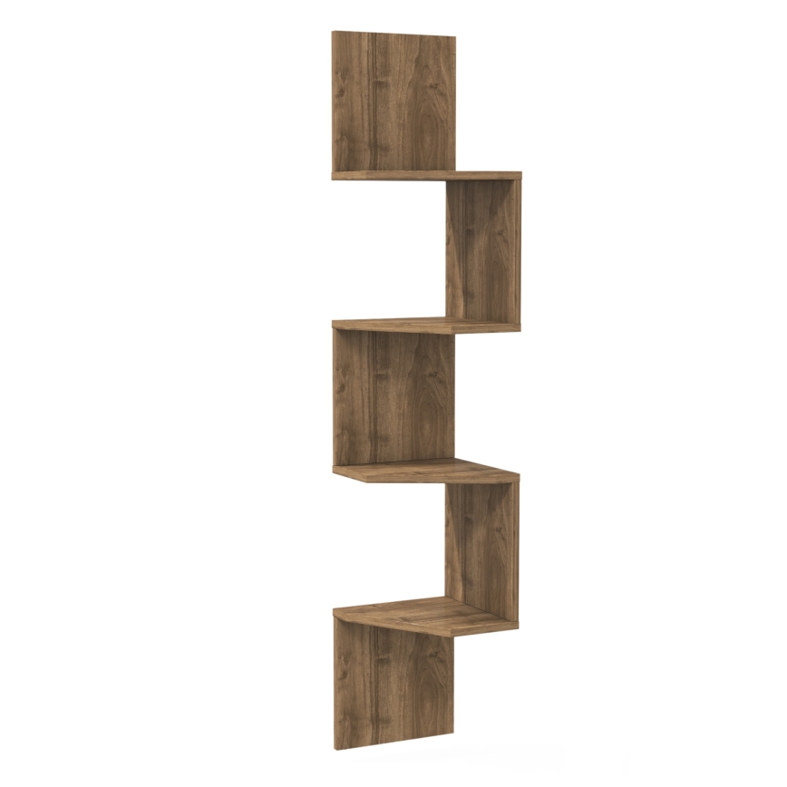 Hörnvägghylla DESALDO 155,2x29,6 cm brun