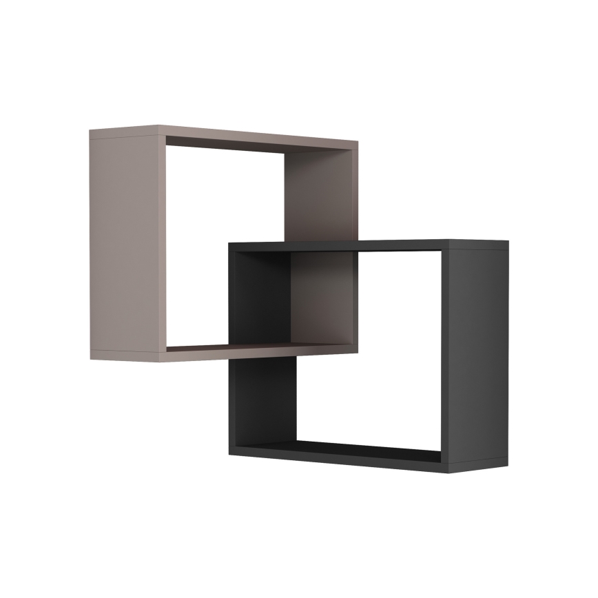 Hörnvägghylla RING 68x68 cm grå/antracit