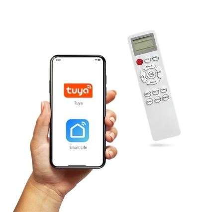 Hybrid solcellsdriven luftkonditionering 5 kW Tuya Wi-Fi vit + fjärrkontroll