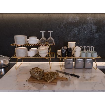 Hyllorganisatör 42x19 cm guld