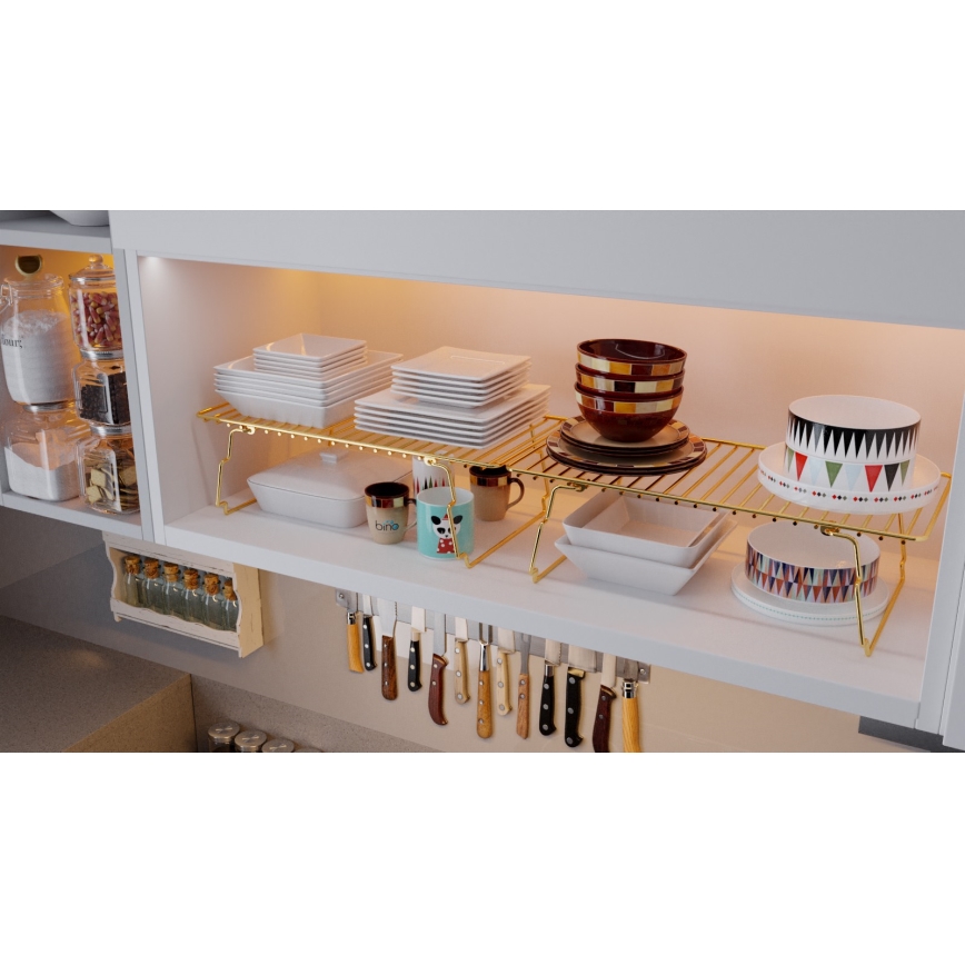 Hyllorganisatör 42x19 cm guld