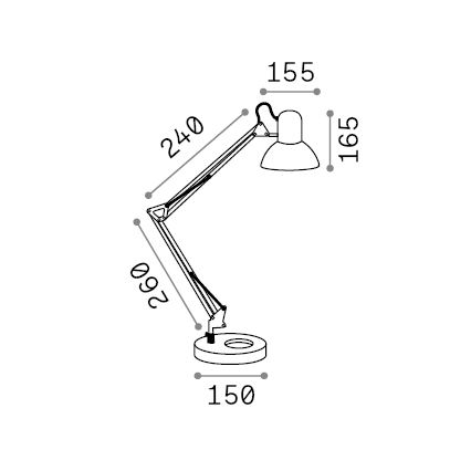 Ideal Lux - Bordslampa 1xE27/42W/230V svart