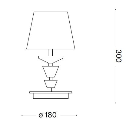 Ideal Lux - Bordslampa i kristall PEGASO 1xE14/28W/230V guldig