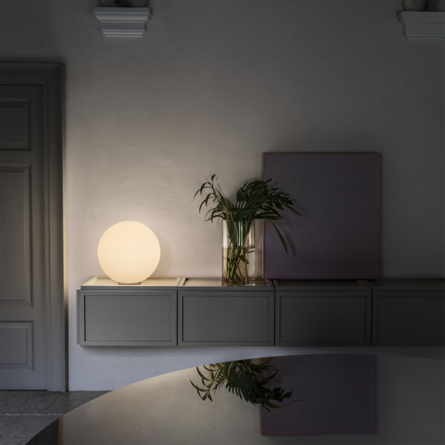 Ideal Lux - Bordslampa MAPA 1xE27/42W/230V Ø 30 cm vit