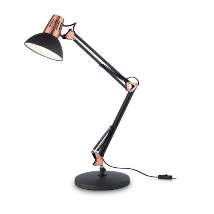 Ideal Lux - Bordslampa WALLY 1xE27/42W/230V svart/koppar