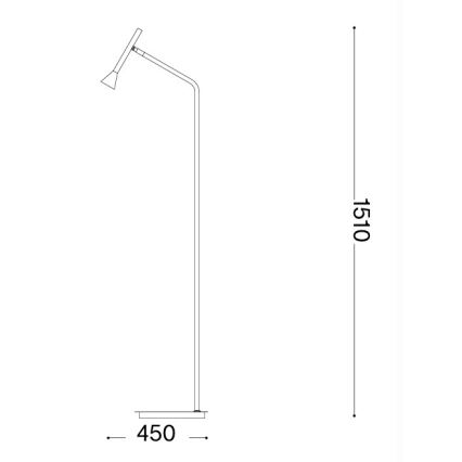 Ideal Lux - DIESIS LED-golvlampa, 4,5 W, 230 V, CRI 95, matt krom