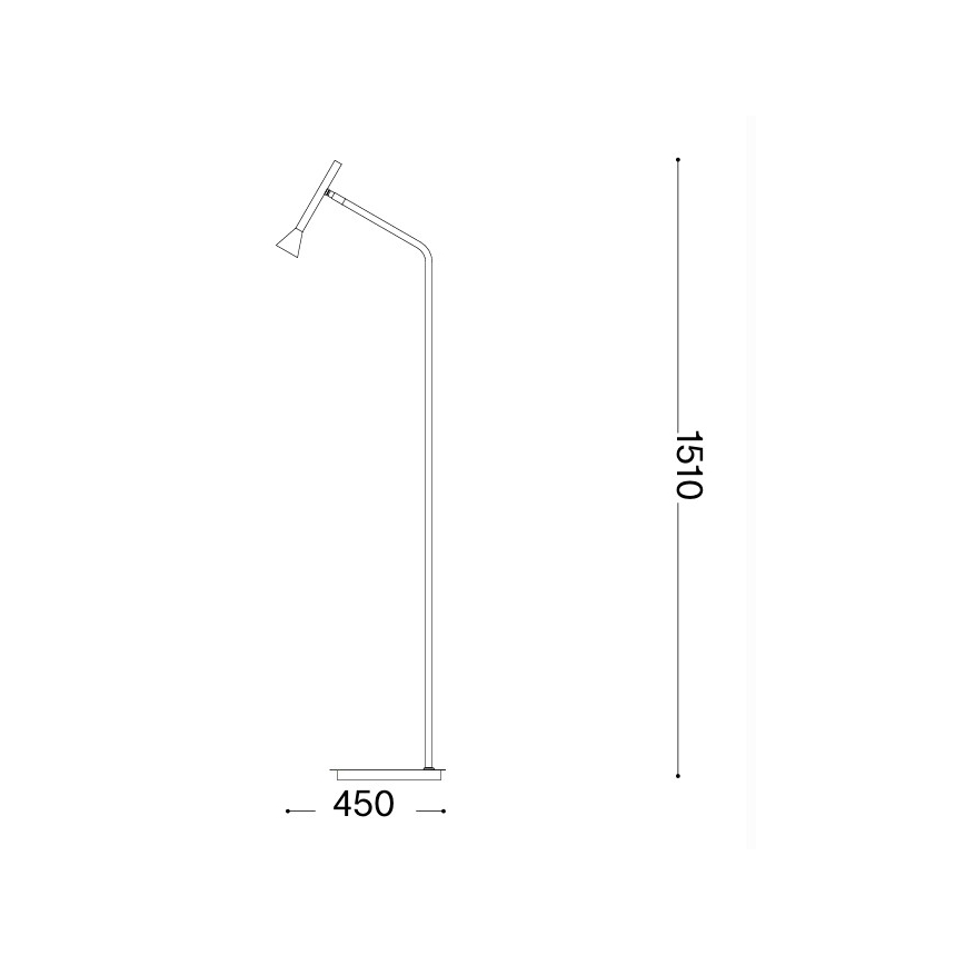 Ideal Lux - DIESIS LED-golvlampa, 4,5 W, 230 V, CRI 95, matt krom