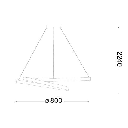 Ideal Lux - Dimbar LED-pendellampa på vajer OZ LED/55W/230V Ø 80 cm CRI 90 guld