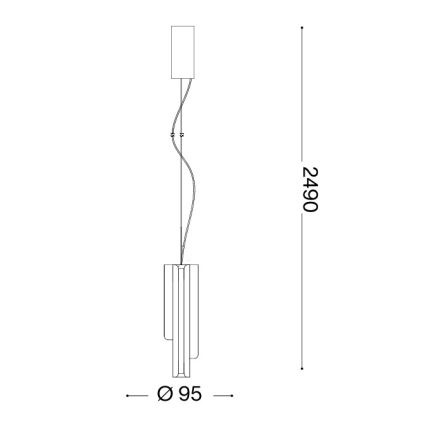 Ideal Lux - LED-dimmbar pendellampa med vajer DORICA 3xLED/9W/230V CRI 90 Ø 9,5 cm svart