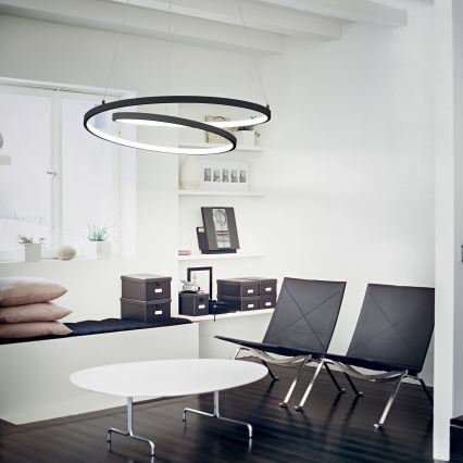 Ideal Lux - LED-dimbar pendellampa med kabel OZ LED/55W/230V Ø 80 cm CRI 90 svart