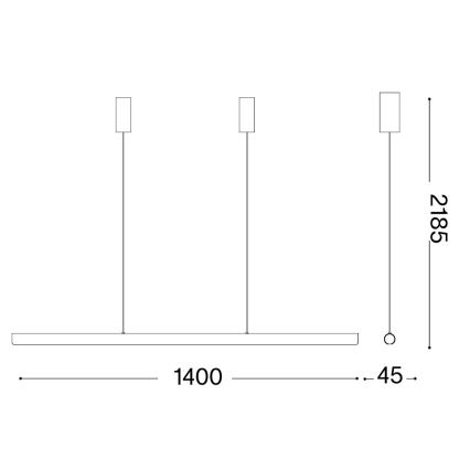 Ideal Lux - Dimmbar LED-pendel på vajer DORICA LED/35W/230V CRI 90 140 cm antracit