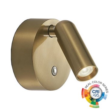 Ideal Lux - Dimmbar uppladdningsbar beröringsstyrd väggmonterad spotlight BEAN LED/3W/5V 2200 mAh CRI 95 mässing
