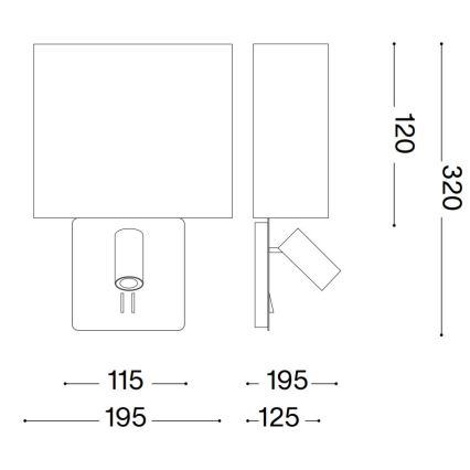 Ideal Lux - Ersättningslampskärm för vägglampa GEA beige