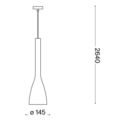 Ideal Lux - FLUT pendel på kabel 1xE27/60W/230V Ø 14,5 cm svart